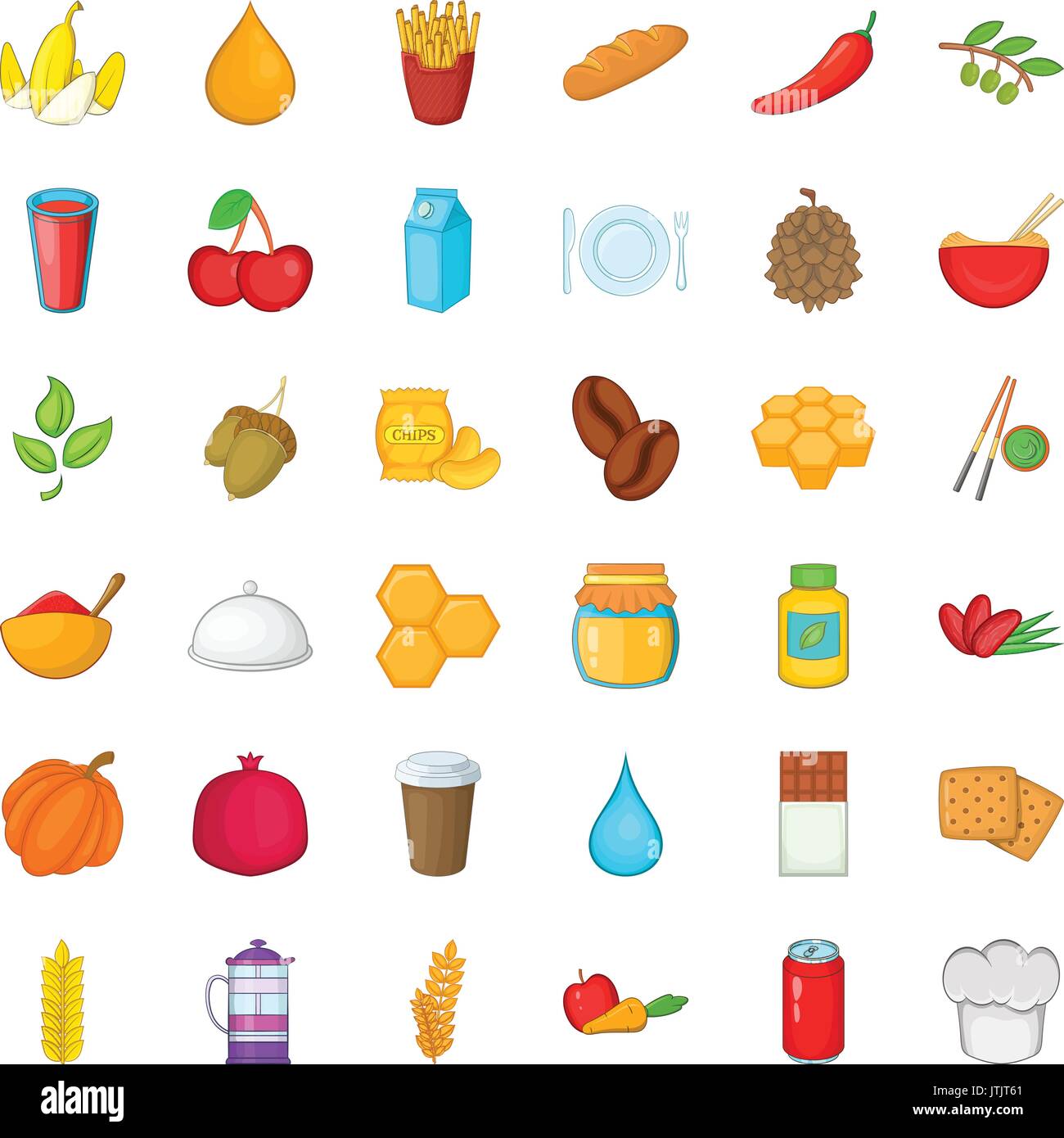 Vegetarian food icons set, cartoon style Stock Vector Image & Art - Alamy