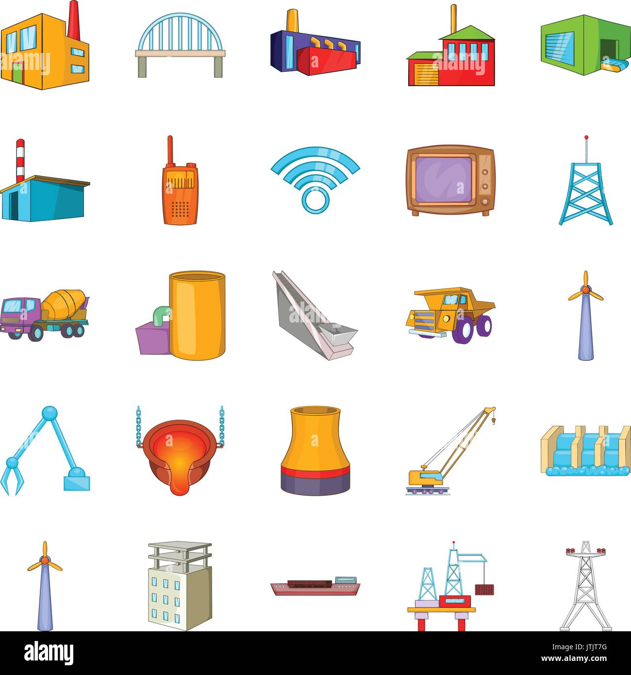 Operation icons set, cartoon style Stock Vector