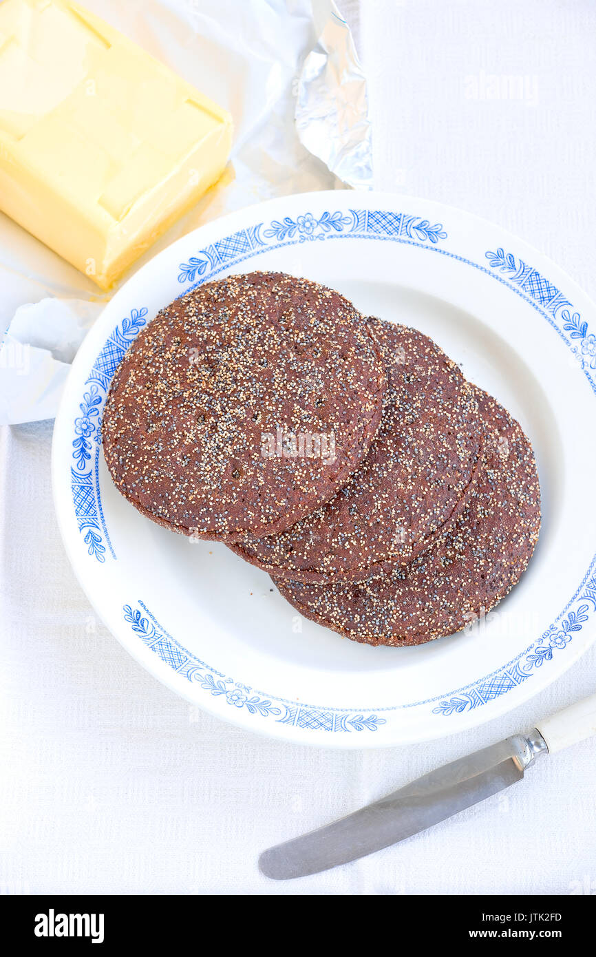 Scandinavian breakfast Craving rye bread and butter Stock Photo Alamy