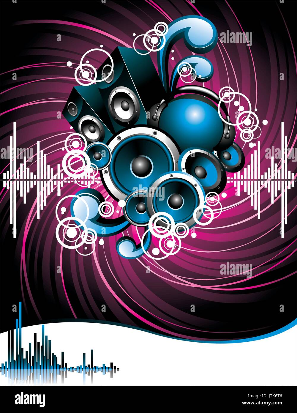 競売 for Illustration a abstract and speakers with theme musical アート・デザイン・音楽