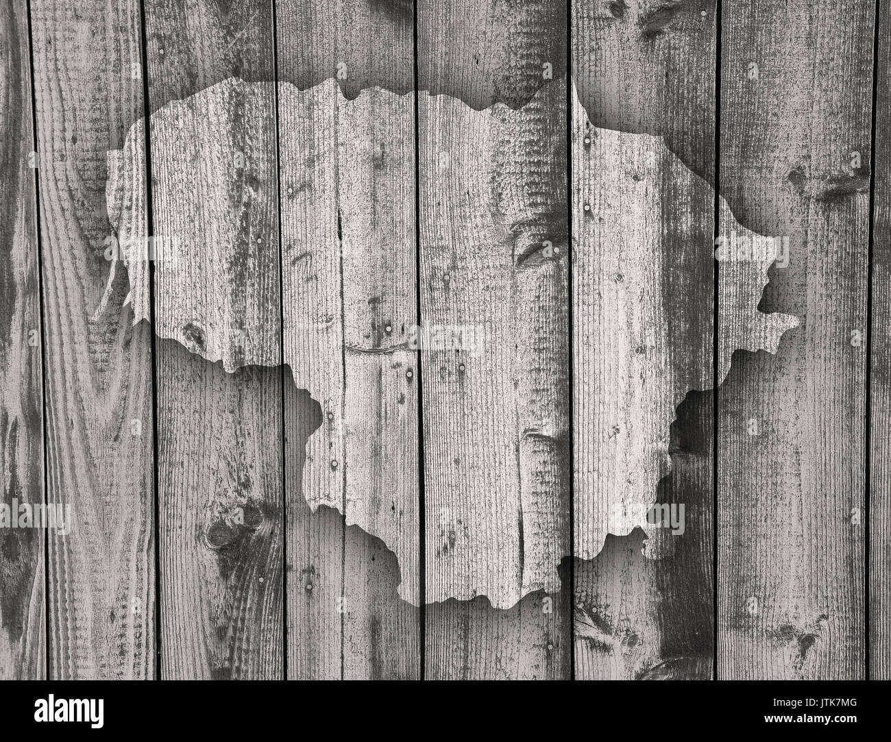 Map of Lithuania on weathered wood Stock Photo - Alamy