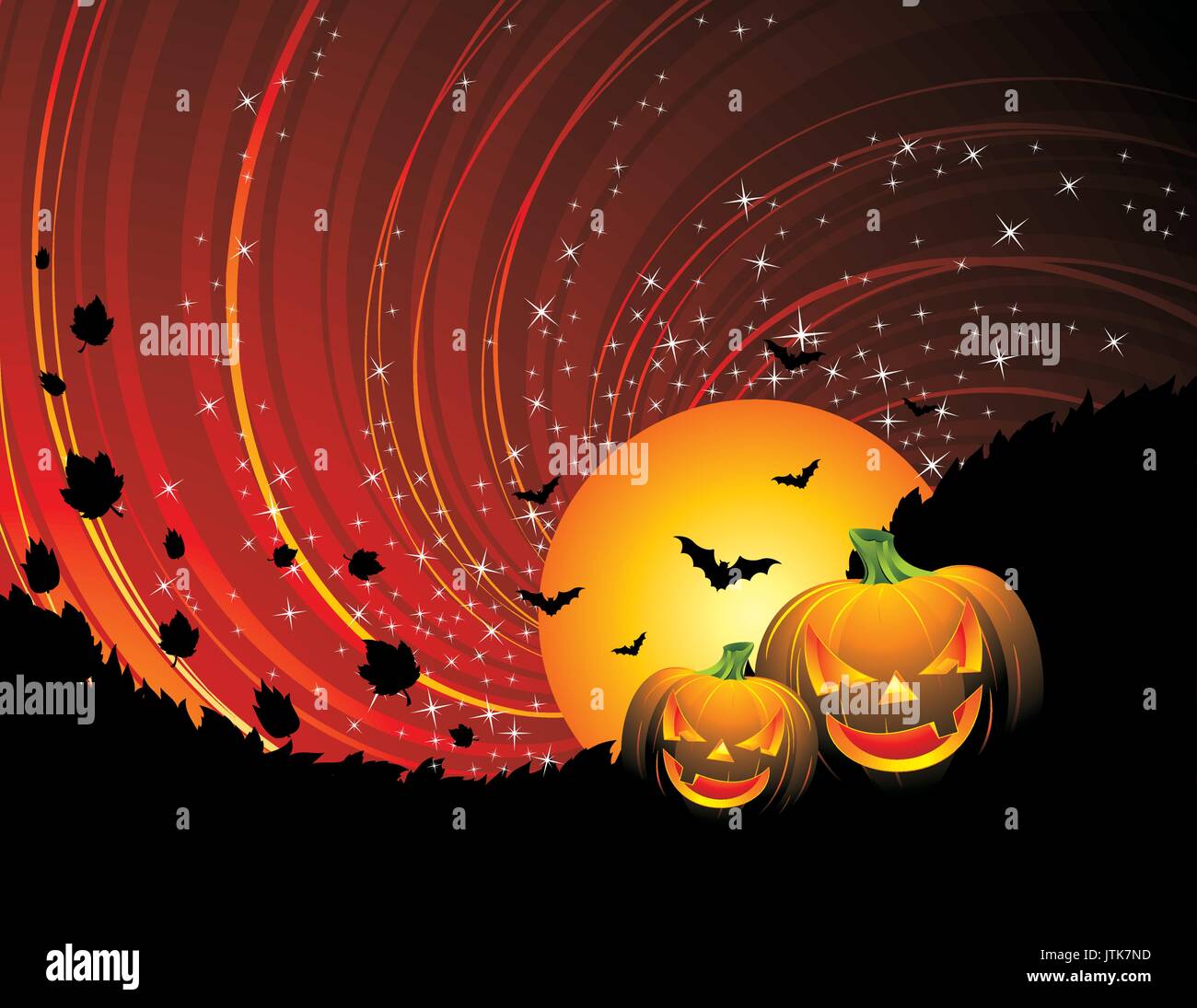 vector illustration on a Halloween theme with pumpkins Stock Vector ...