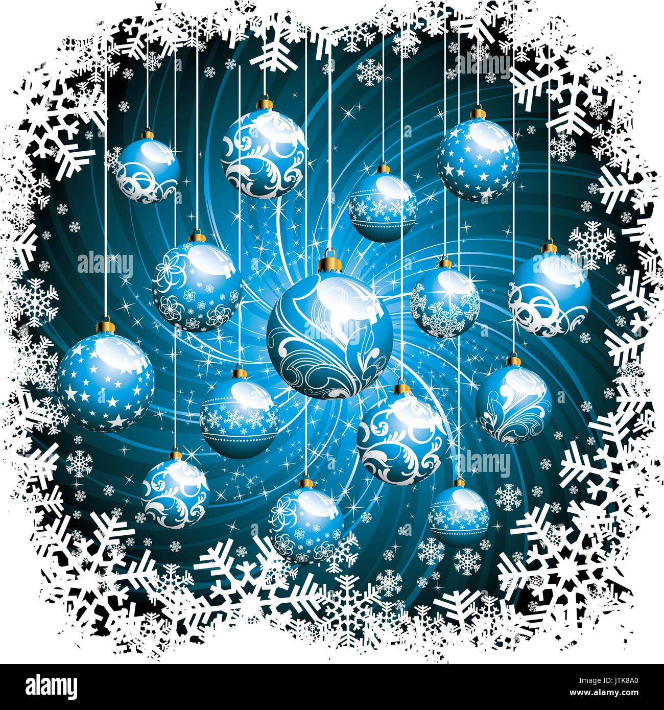 Vector Christmas illustration with glass balls Stock Vector Image & Art ...