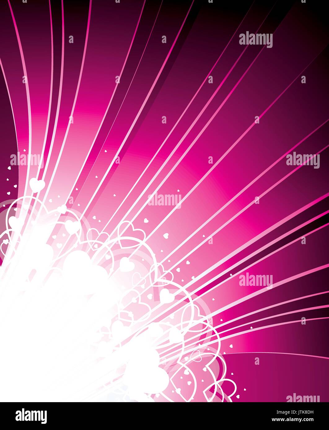 Valentine's day illustration with hearts on pink background Stock ...