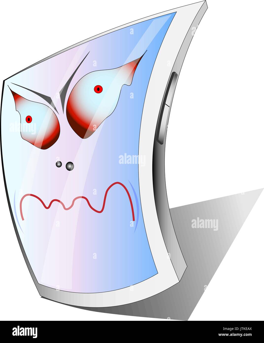 Smiley smartphone / Smartphone angry / vector Stock Vector