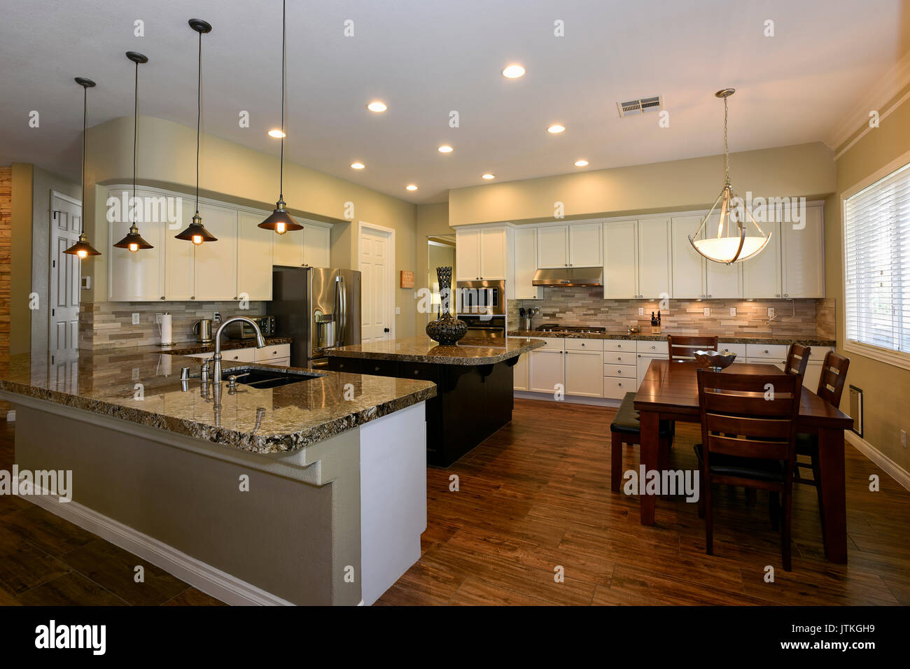 Residential Home, Kitchen Interior Stock Photo