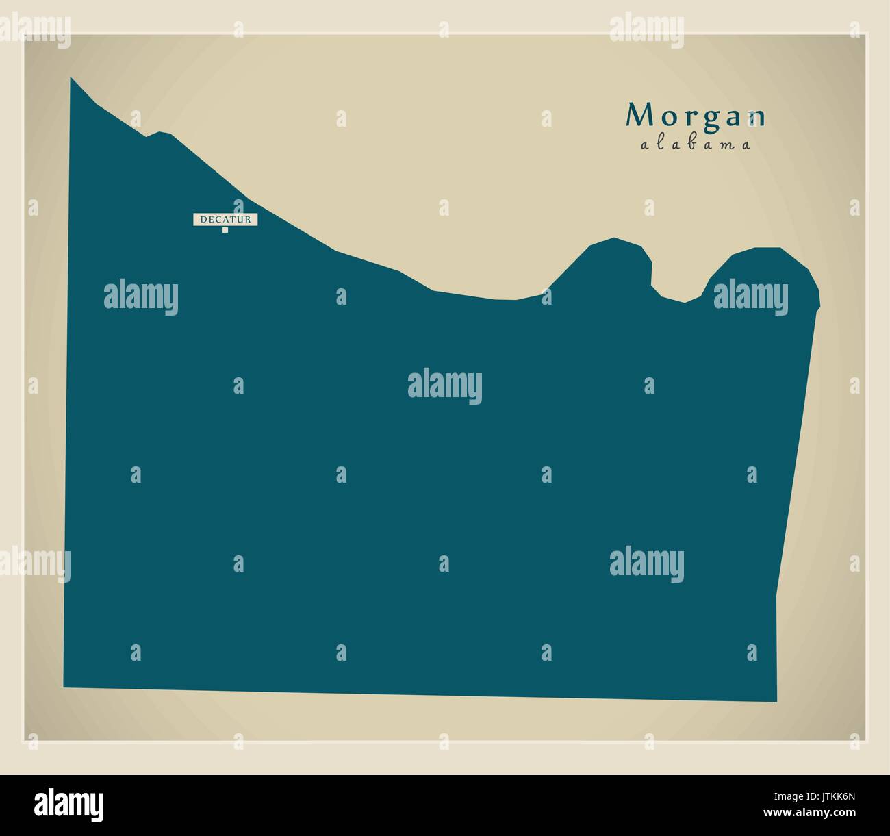 Modern Map - Morgan Alabama county USA illustration Stock Vector
