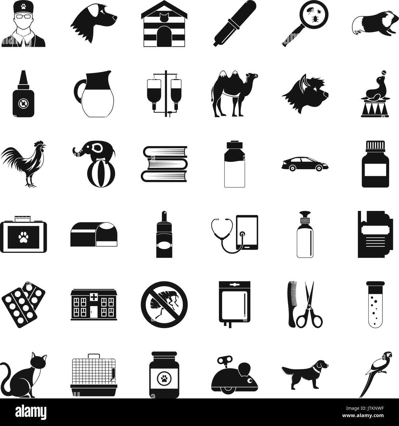 Download Veterinary hospital icons set, simple style Stock Vector Art & Illustration, Vector Image ...