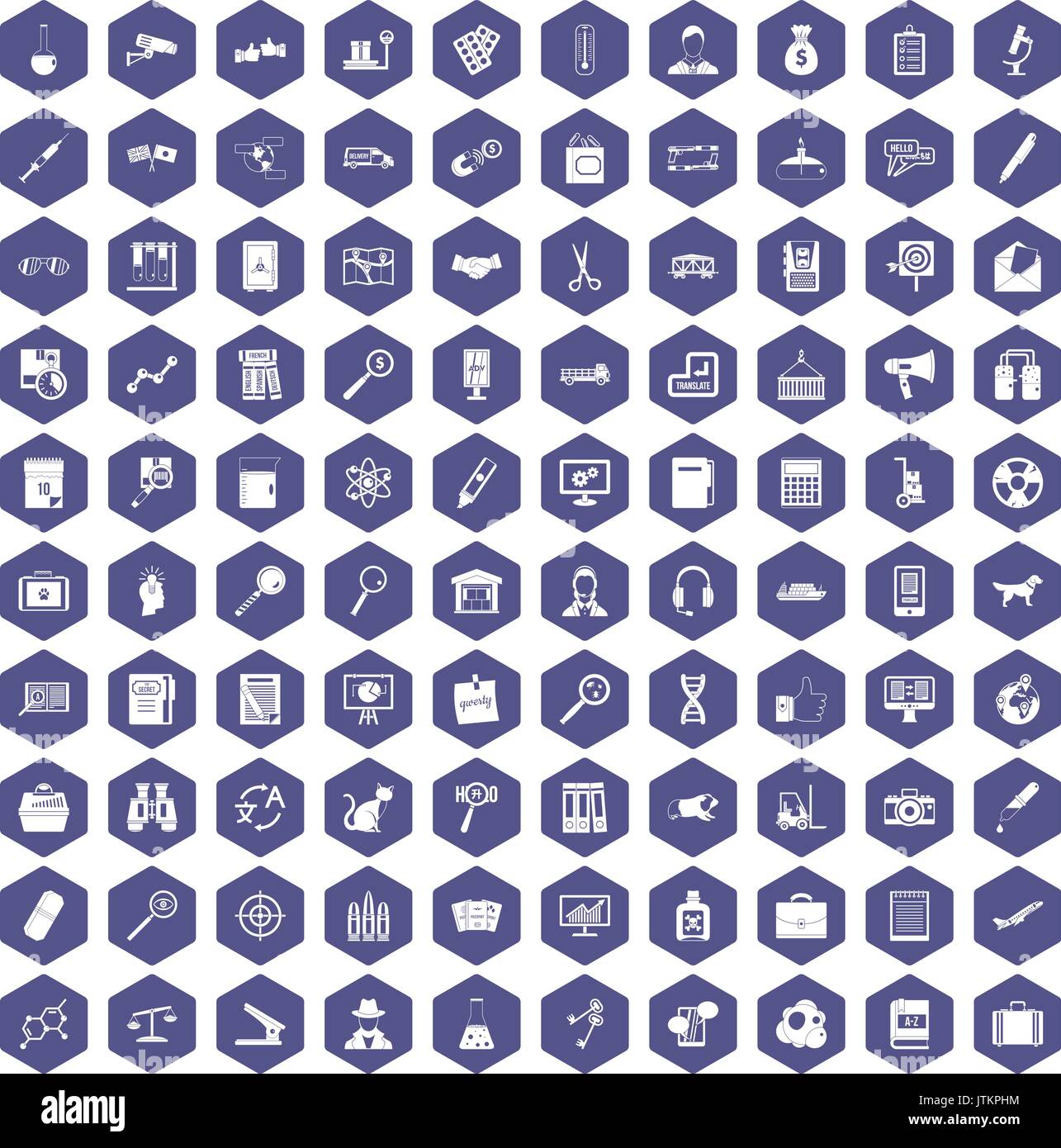 100 magnifier icons hexagon purple Stock Vector Image & Art Alamy