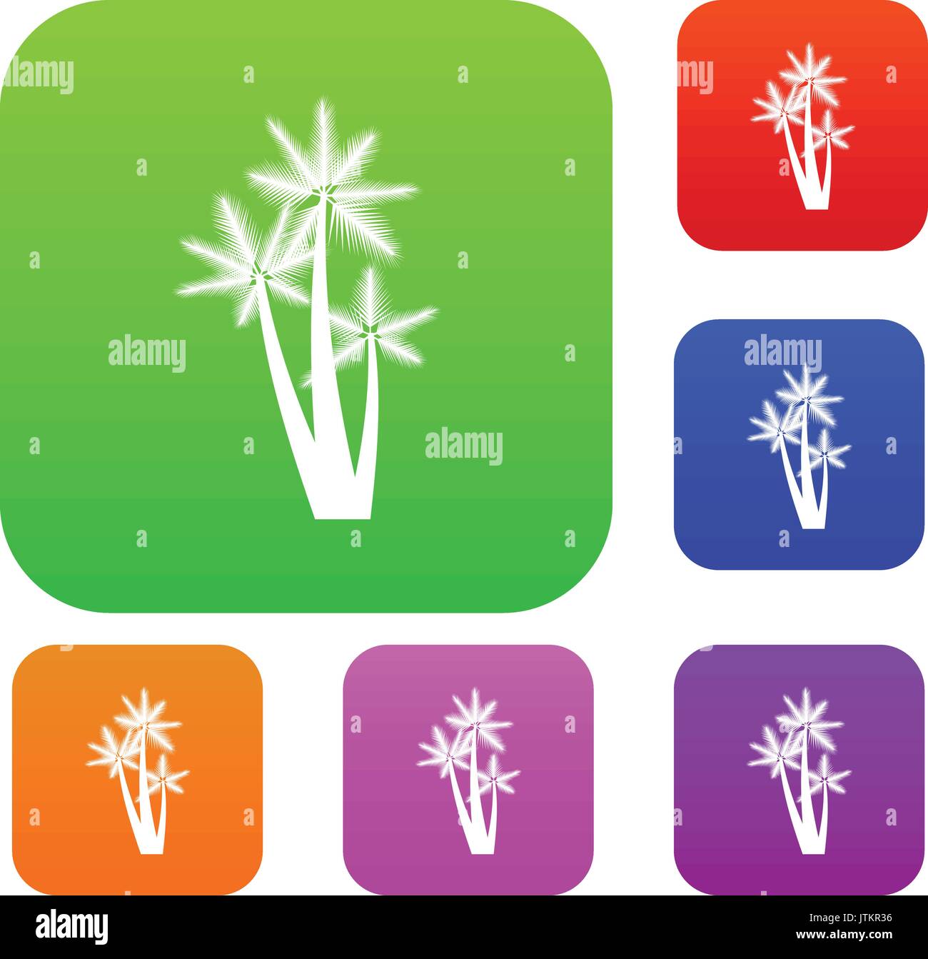 Three tropical palm trees set collection Stock Vector Image & Art - Alamy