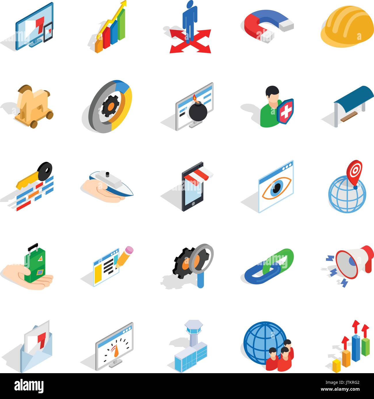 Programmer work isometric icons hi-res stock photography and images - Alamy