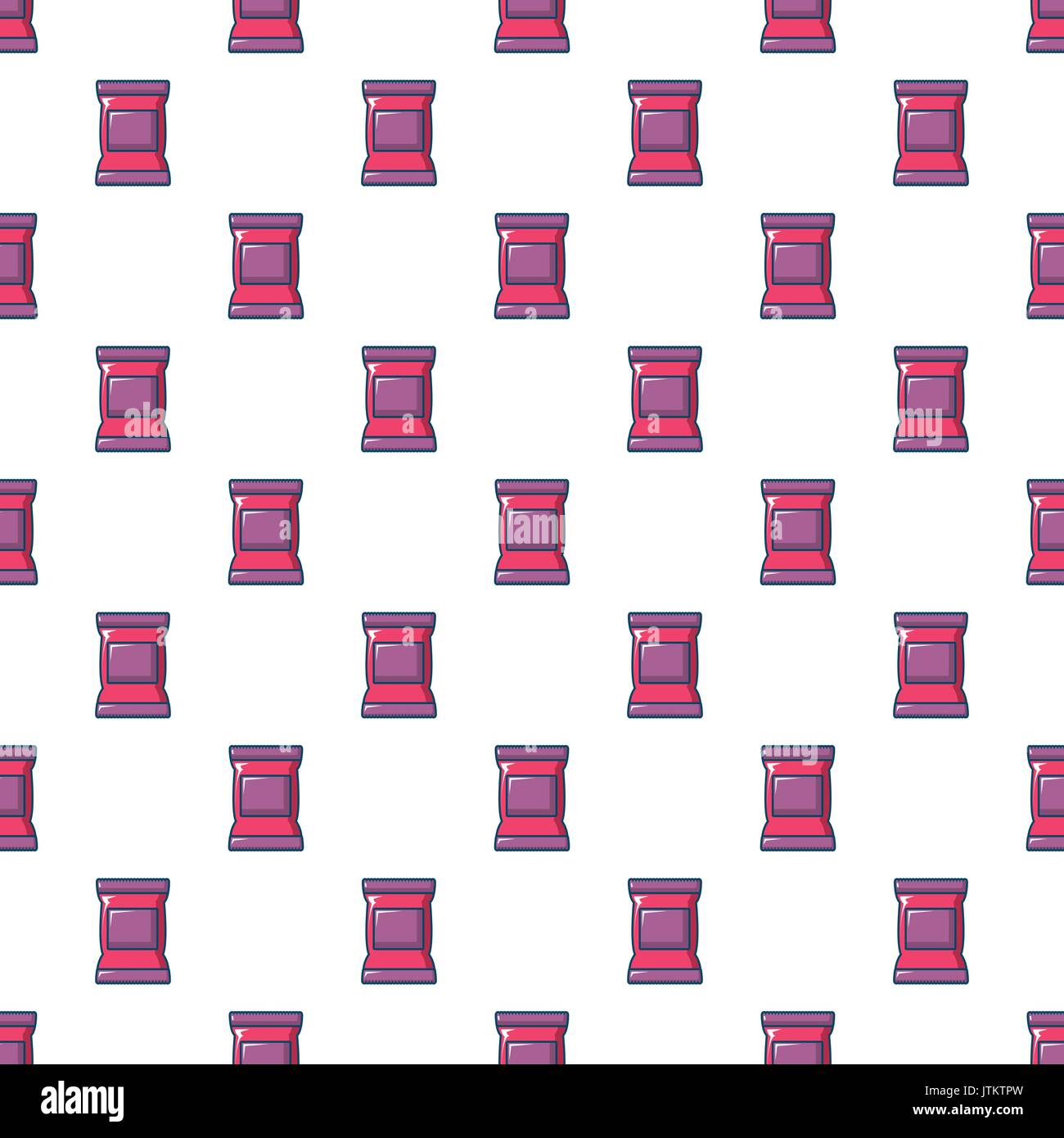 Food snack pillow bag pattern seamless Stock Vector