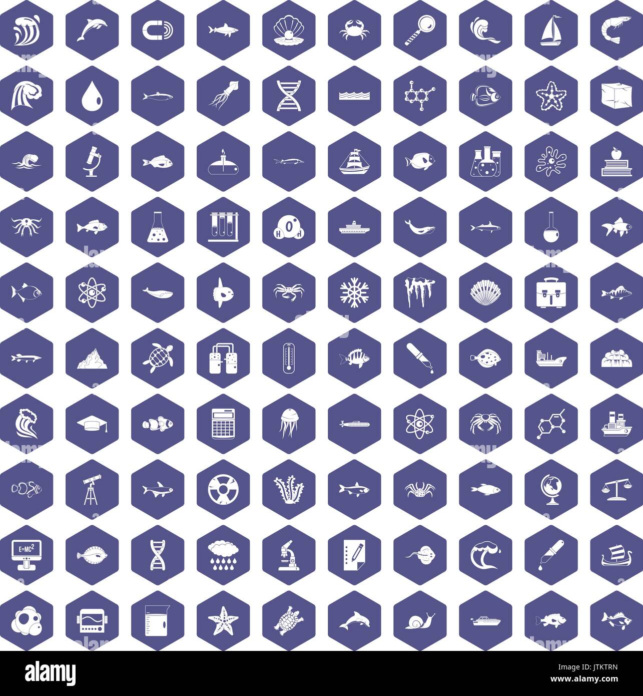 100 oceanology icons hexagon purple Stock Vector Image & Art - Alamy