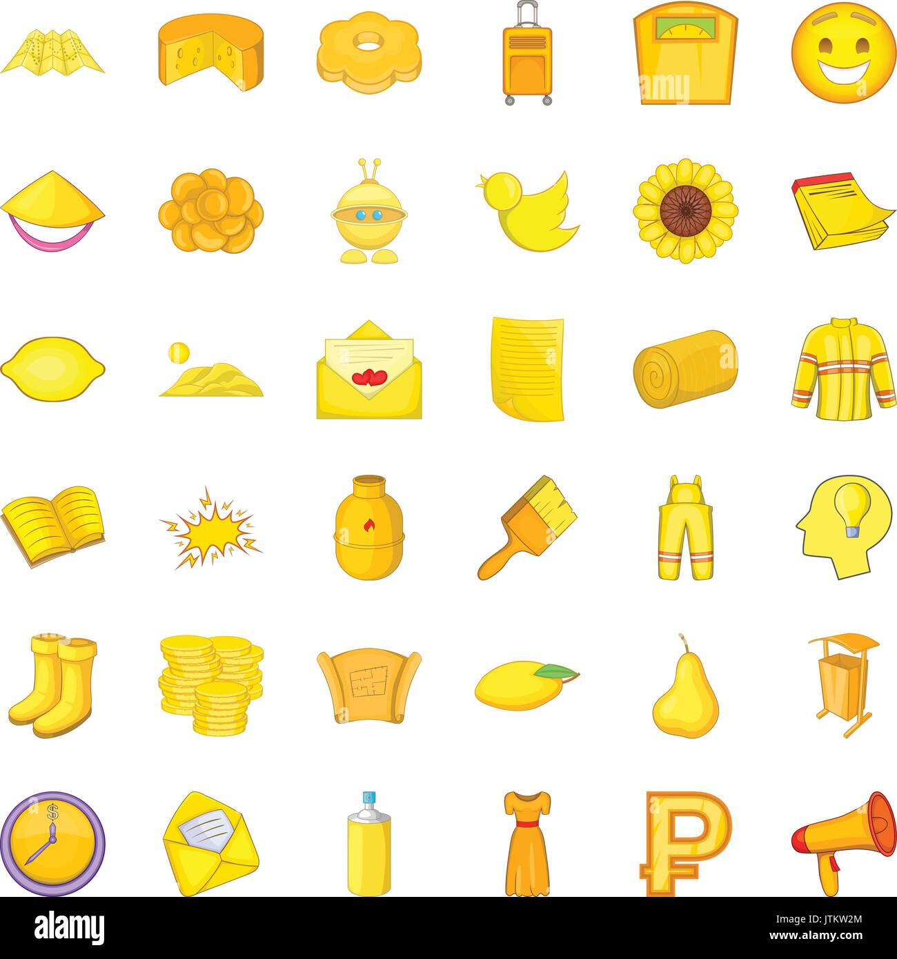 Yellow bottle icons set, cartoon style Stock Vector Image & Art - Alamy