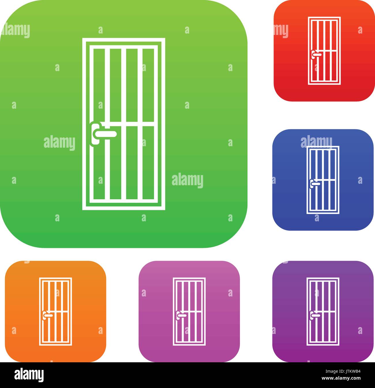 Steel Door Set Collection Stock Vector Image Art Alamy