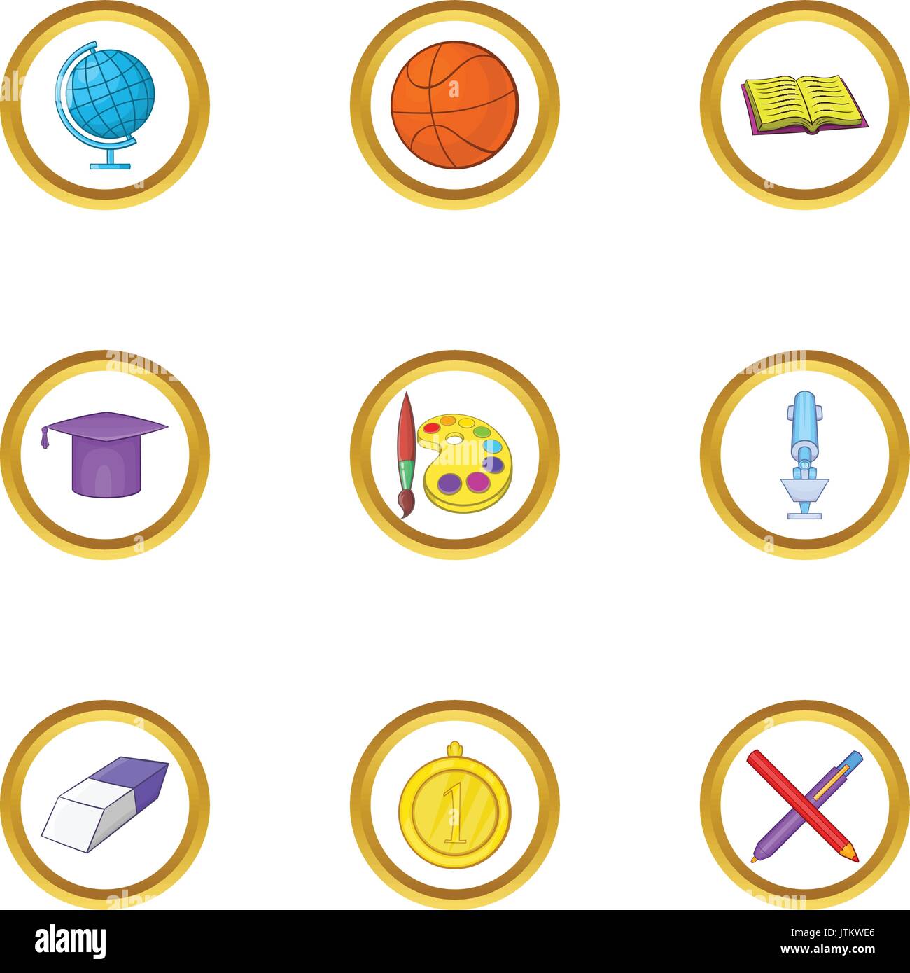 School time icons set, cartoon style Stock Vector Image & Art - Alamy