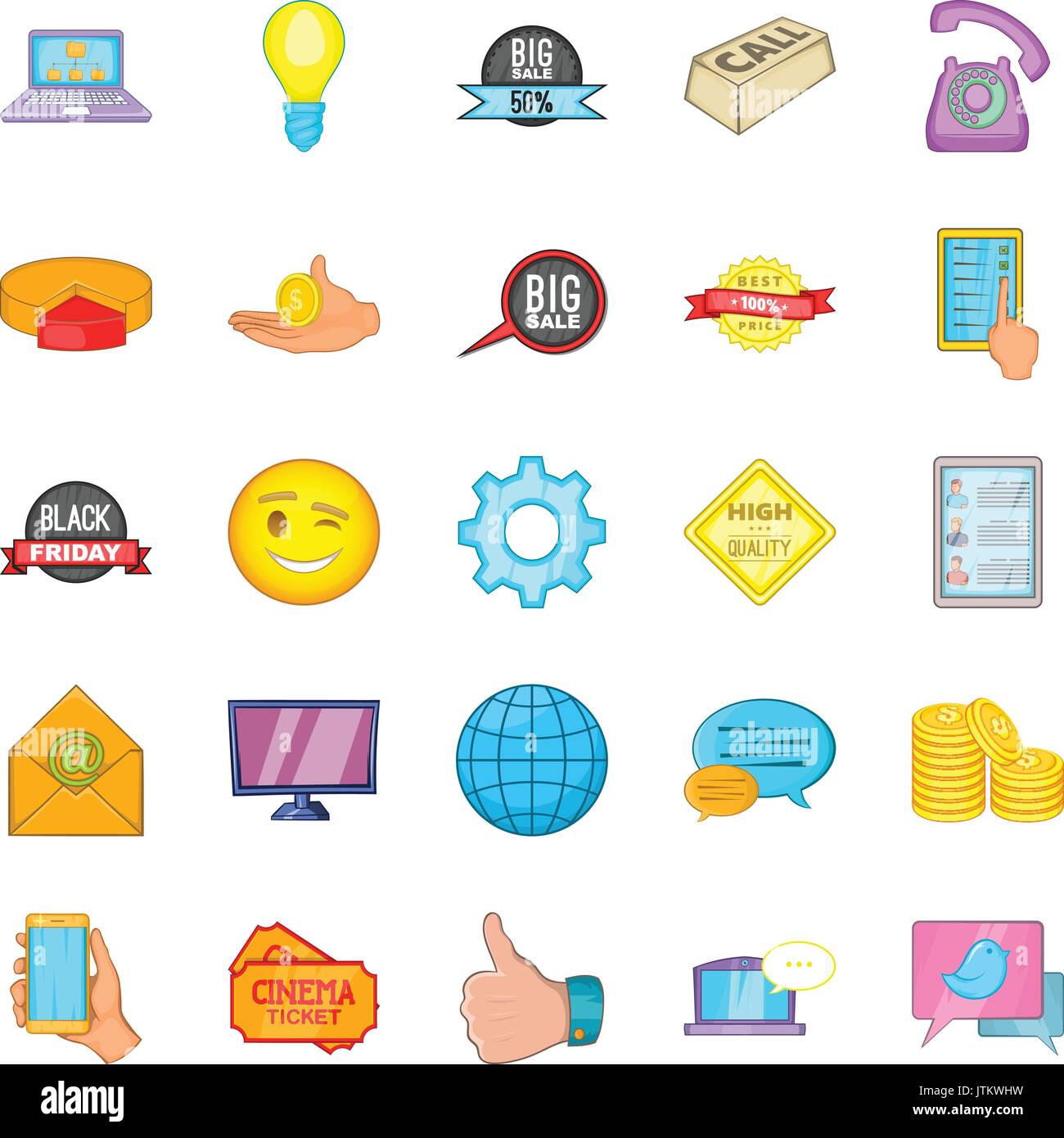 Internet shop icons set, cartoon style Stock Vector Image & Art - Alamy