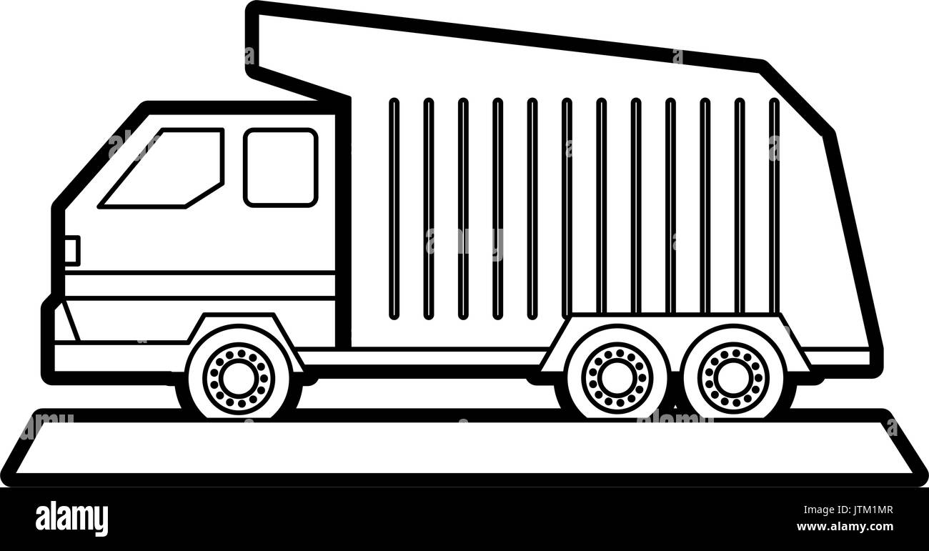 Garbage truck flat vector Black and White Stock Photos & Images - Alamy
