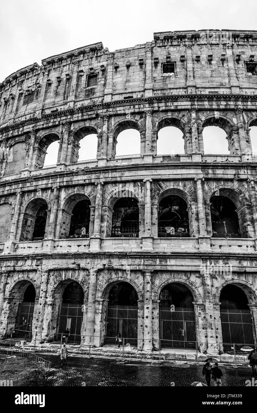 The famous Colosseum in Rome - Colisseo - a huge tourist attraction in ...