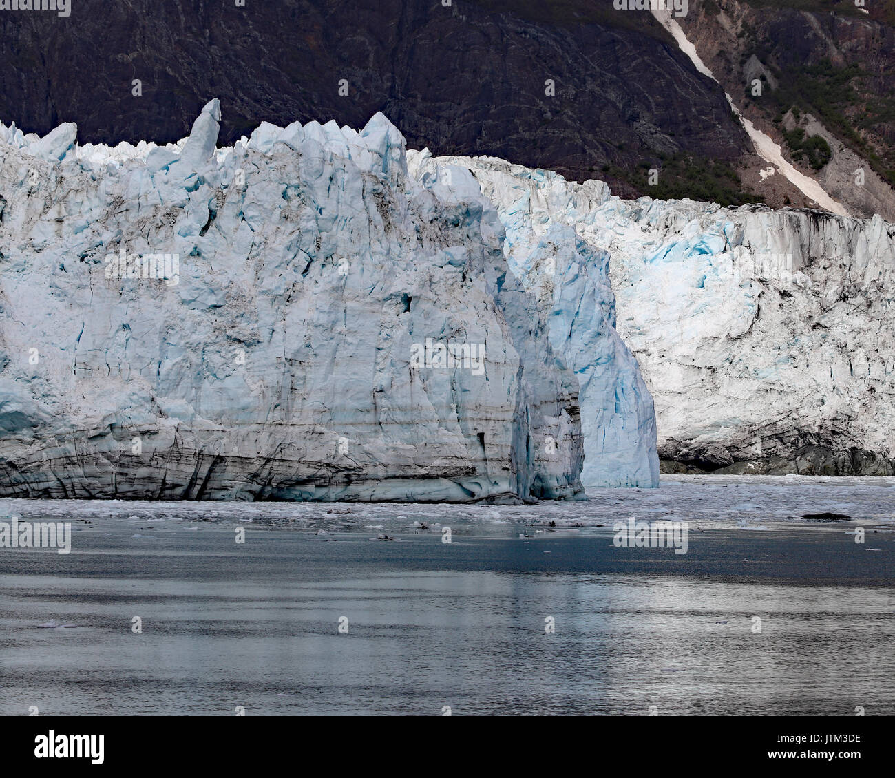Not too much active calving on our trip to Margerie glacier in Glacier Bay National Park, Alaska Stock Photo
