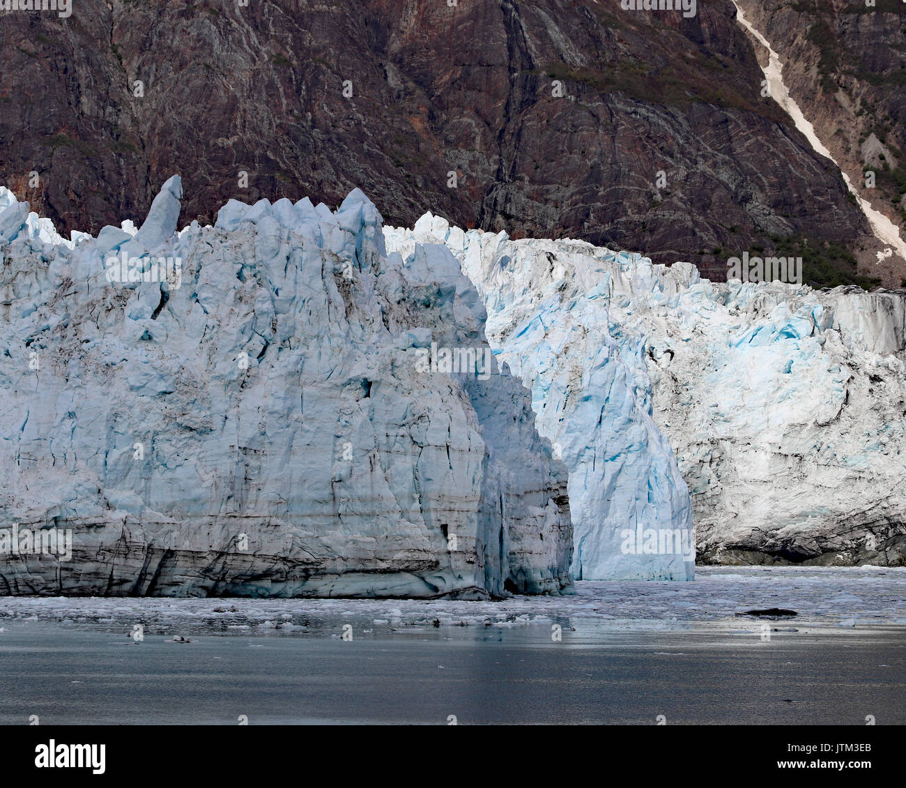 Margerie glacier at base of Mount Root, Alaska Stock Photo