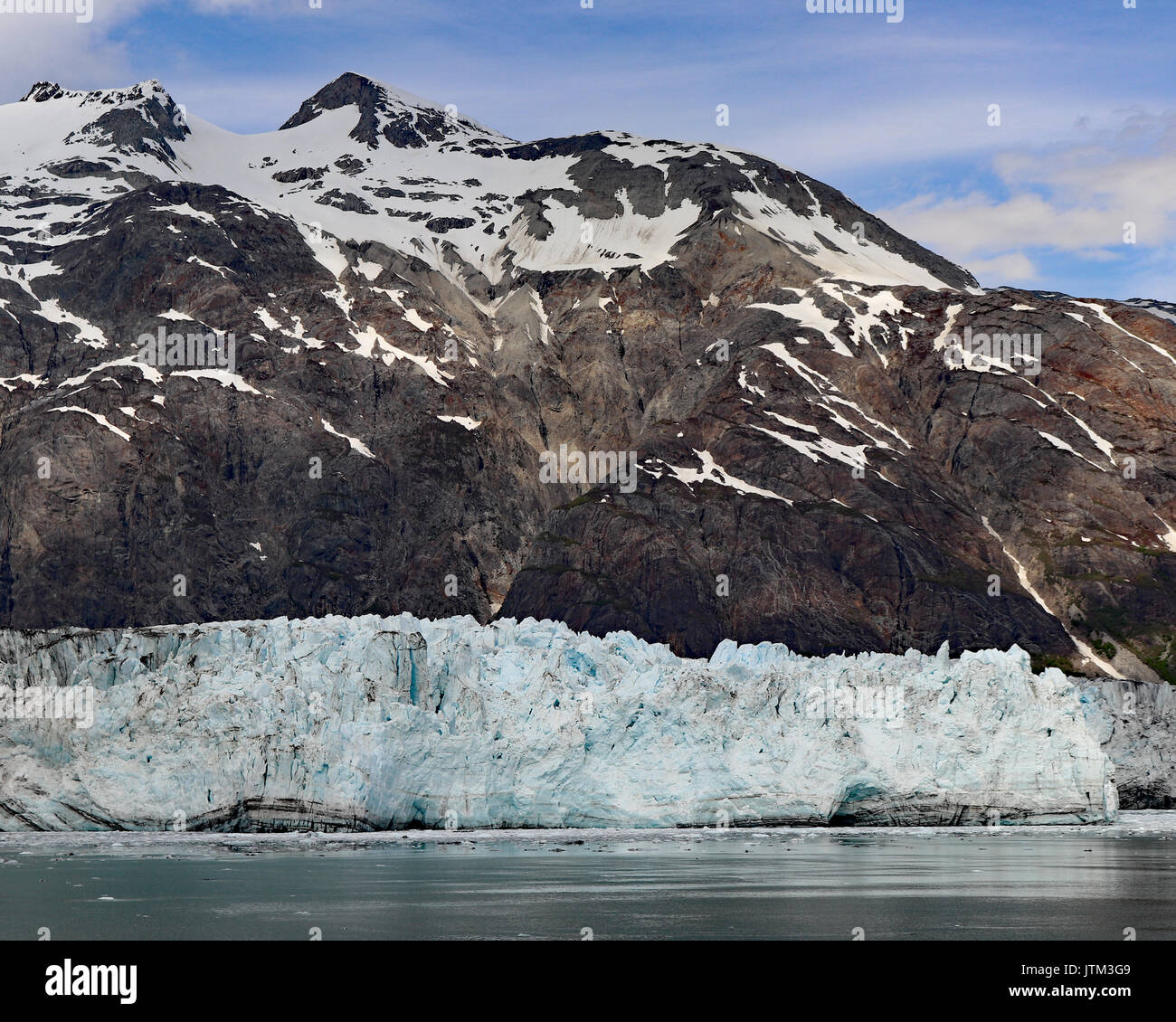 Nestled at the base of Mount Root is Margerie glacier Stock Photo