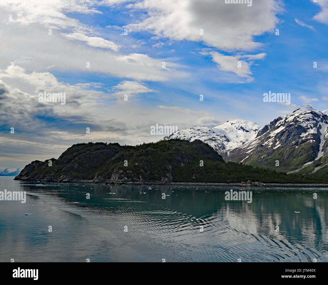 Rugged mountain coastline in Glacier Bay National Park and Preserve Stock Photo