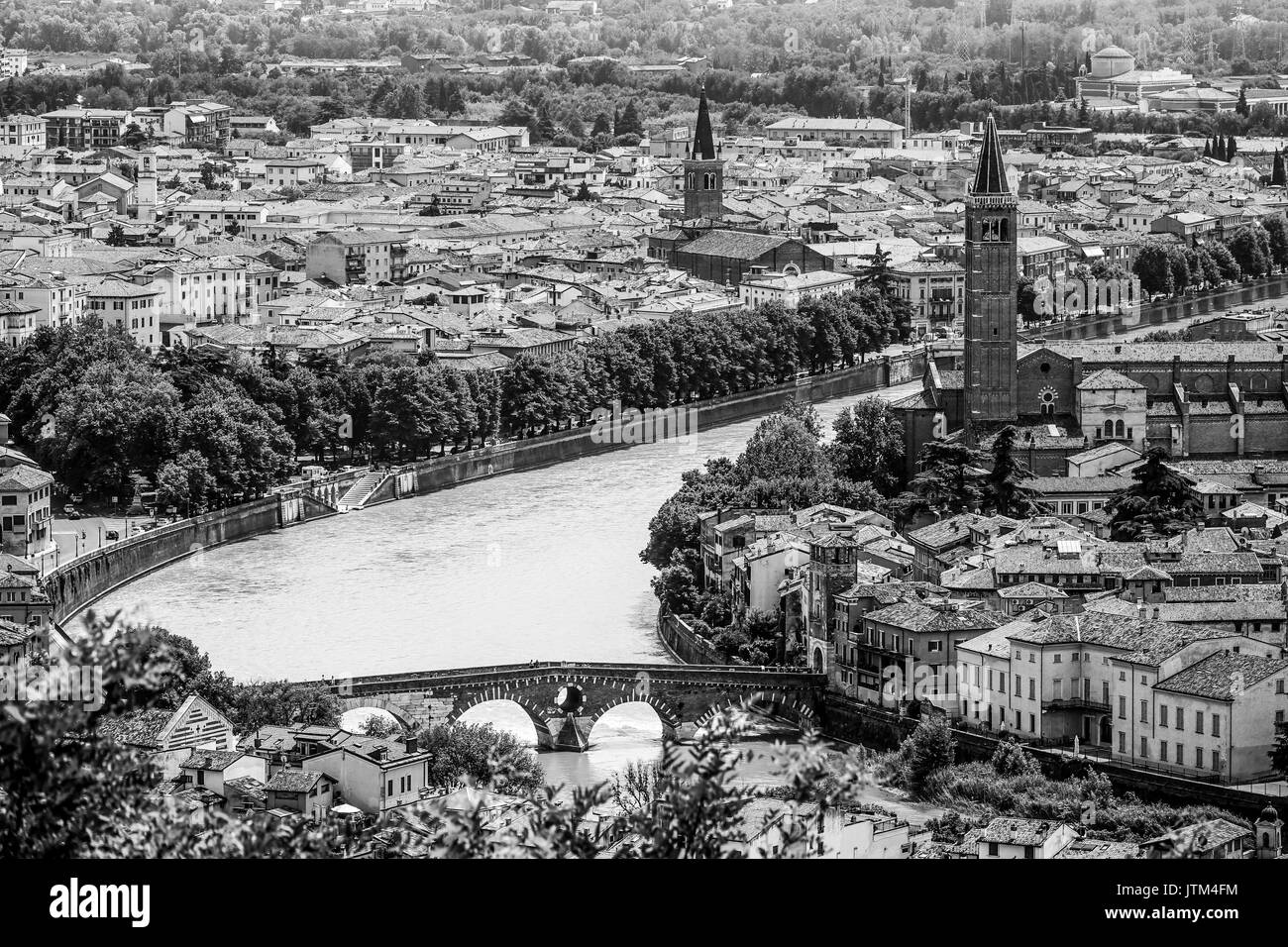 The city of Verona Italy aerial view Stock Photo Alamy