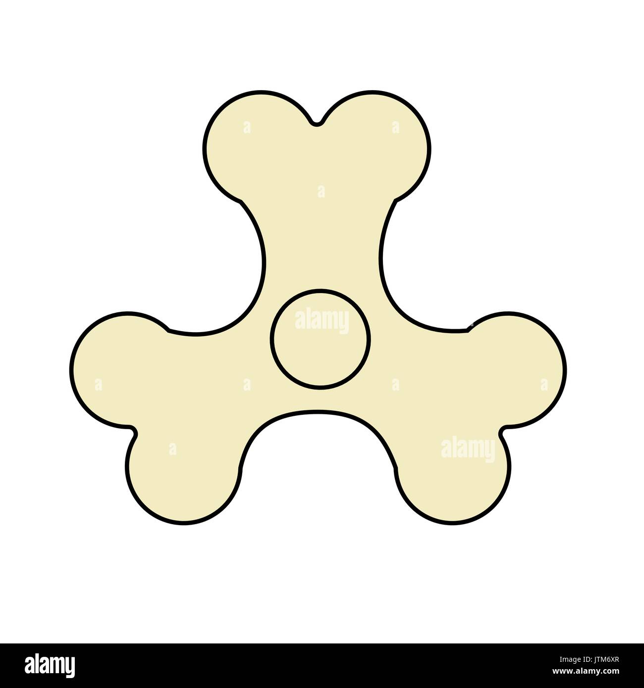 Spinner Bones Fidget finger toy. Halloween Anti Stress Hand Toy Stock Vector