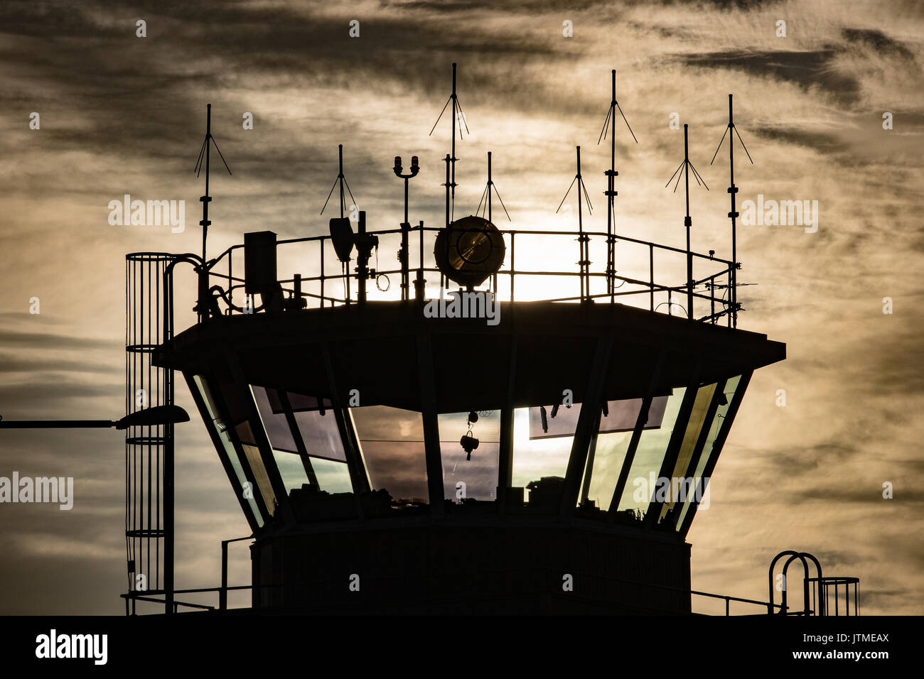 Control Tower Silhouette 2 Stock Photo