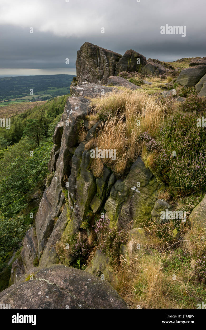 Dramatic rocky outcrops at The Roaches near Leek, Staffordshire. A