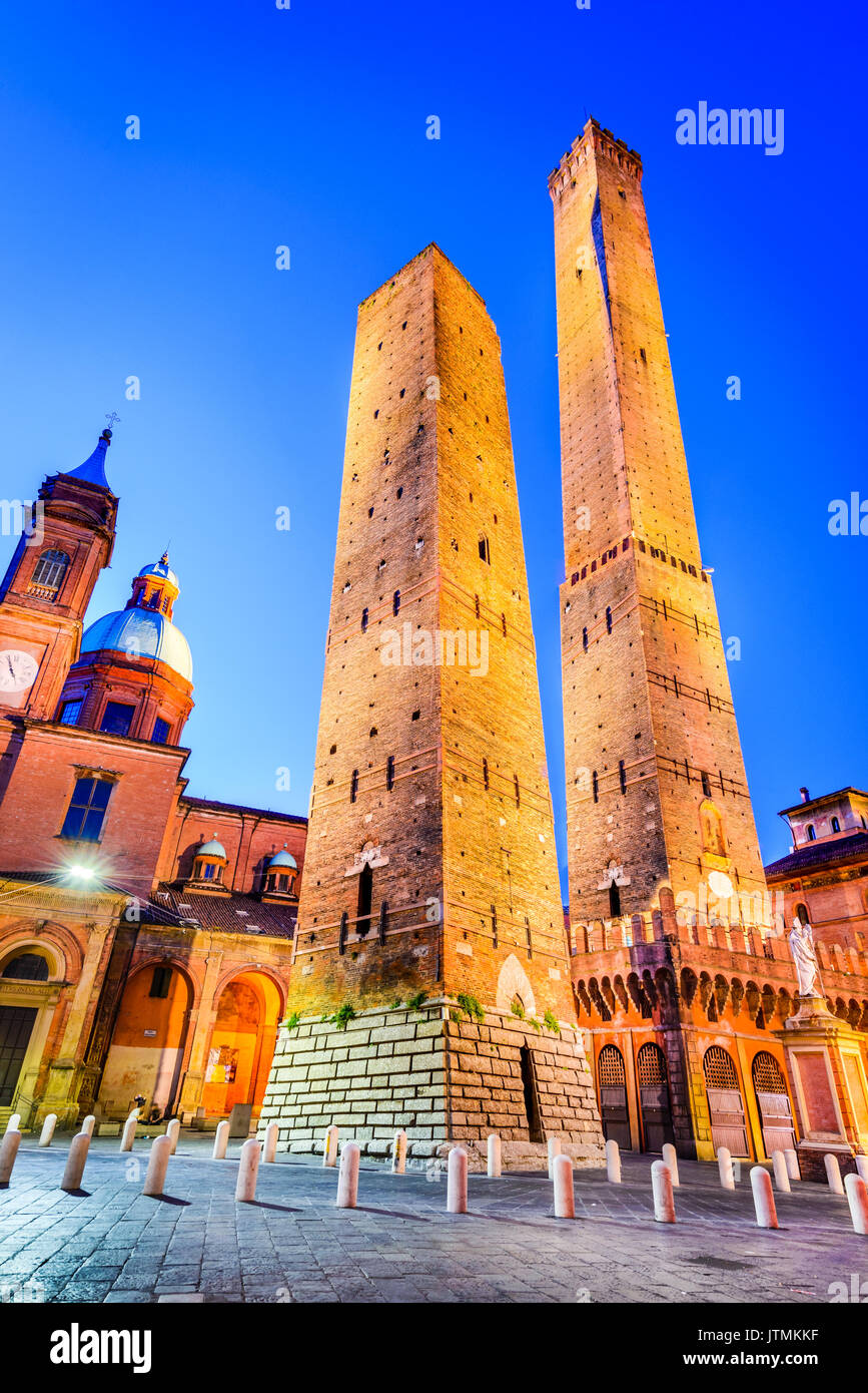 Bologna Italy Two Towers Due Torri Asinelli And Garisenda