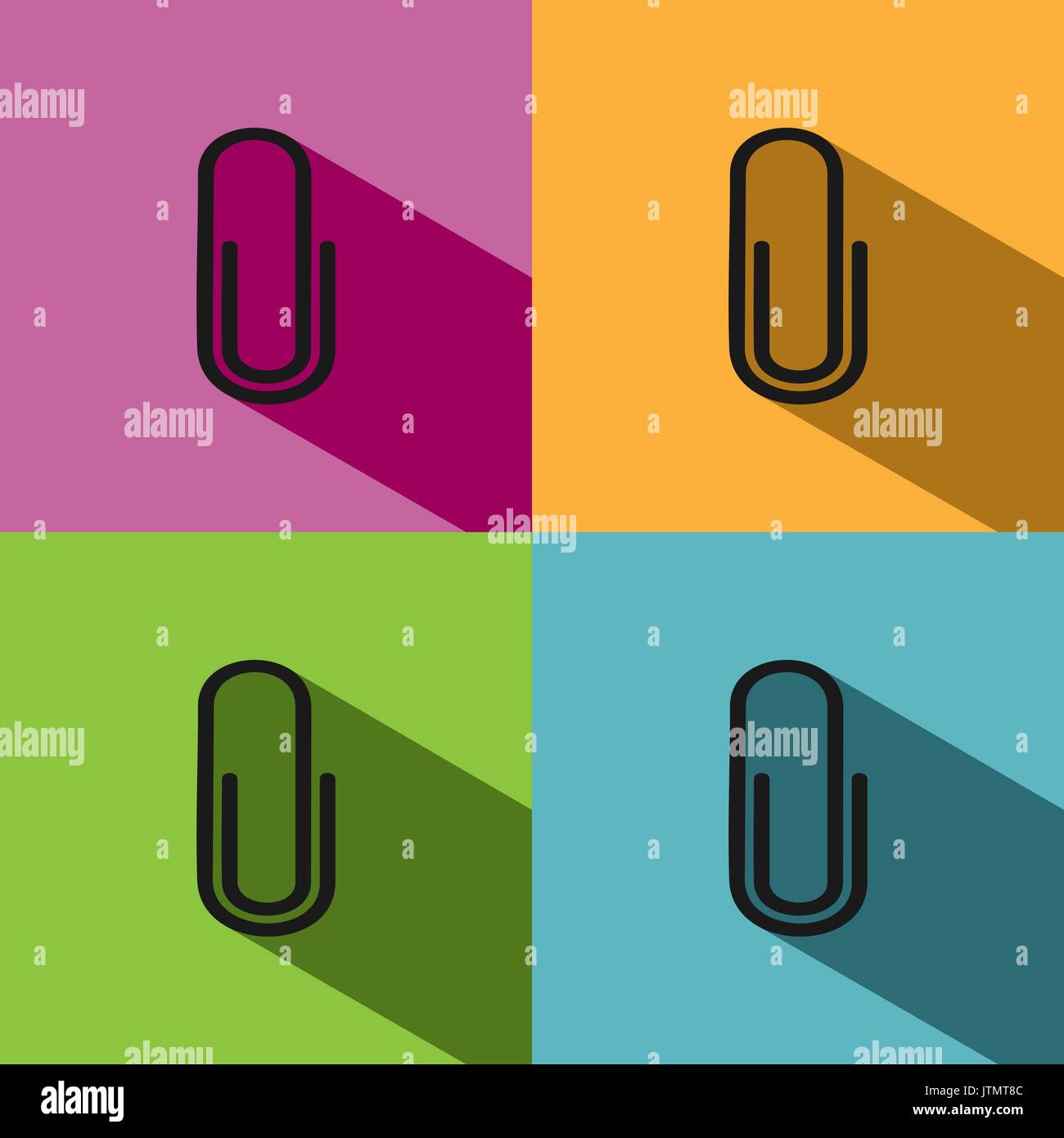 Clip icon with shade on colored backgrounds Stock Vector