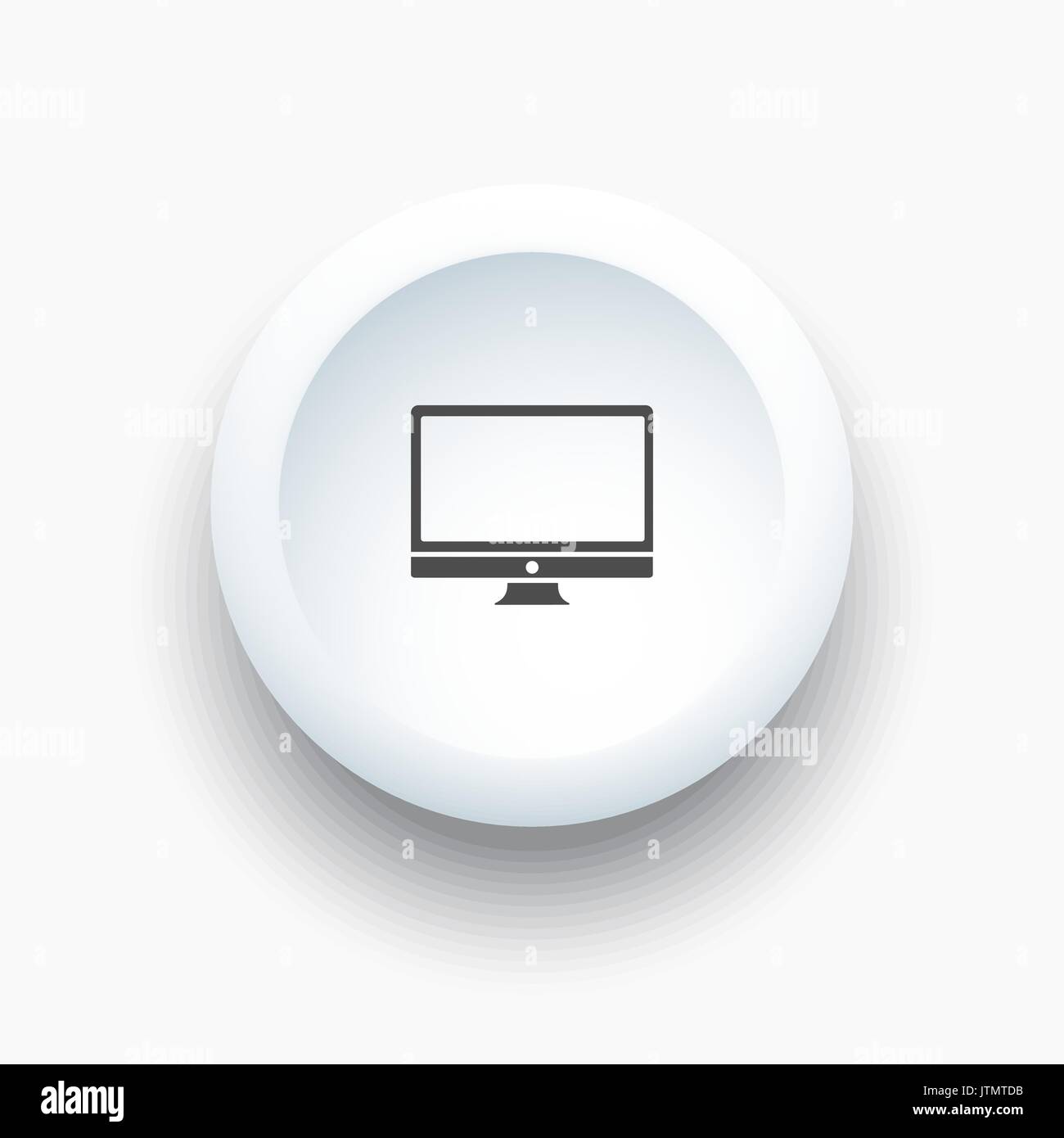 Computer icon on white button Stock Vector