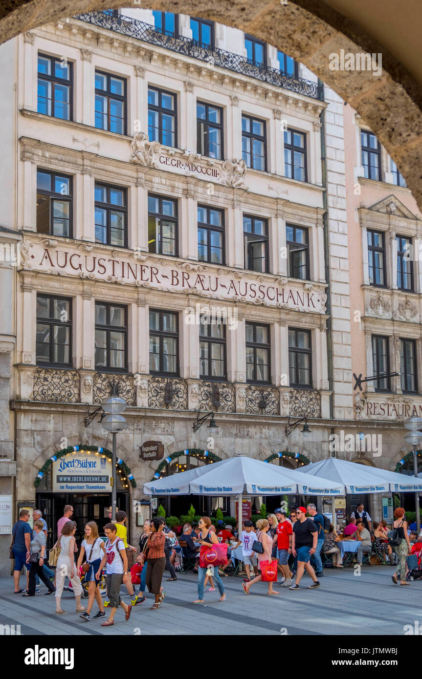 Augustiner Braeu Restaurant in Munich, Bavaria, Germany, Europe Stock Photo