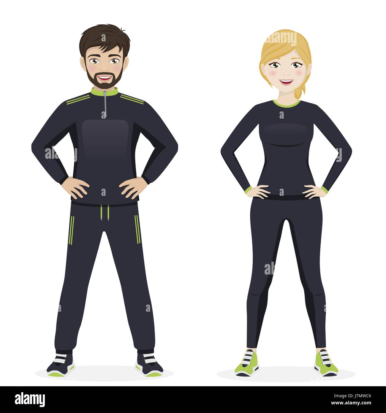 Skinny man and woman Stock Vector Images - Alamy