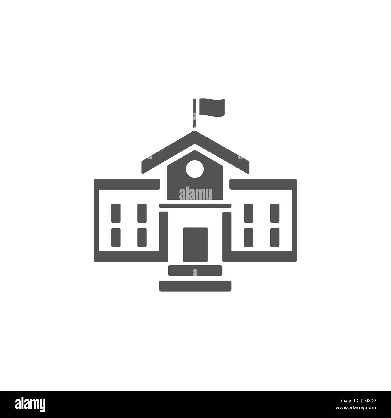 School building icon on a white background Stock Vector