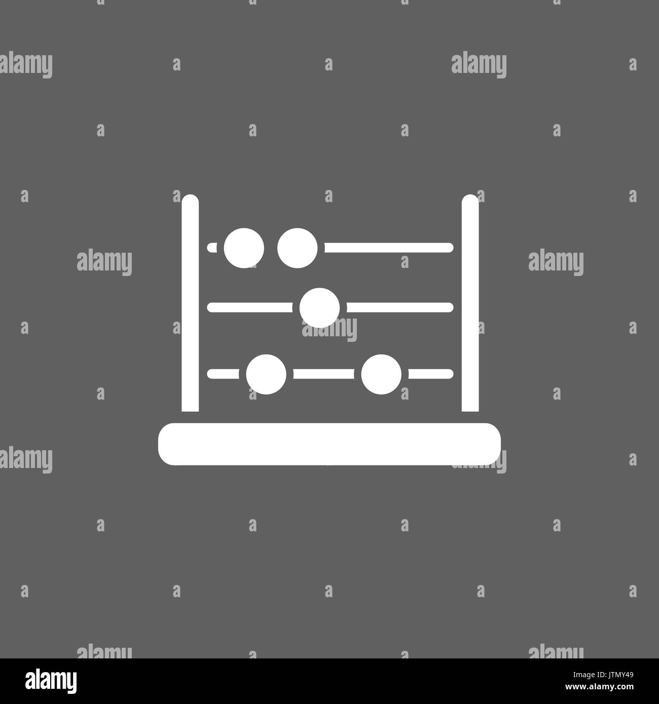 White abacus icon on a dark background Stock Vector