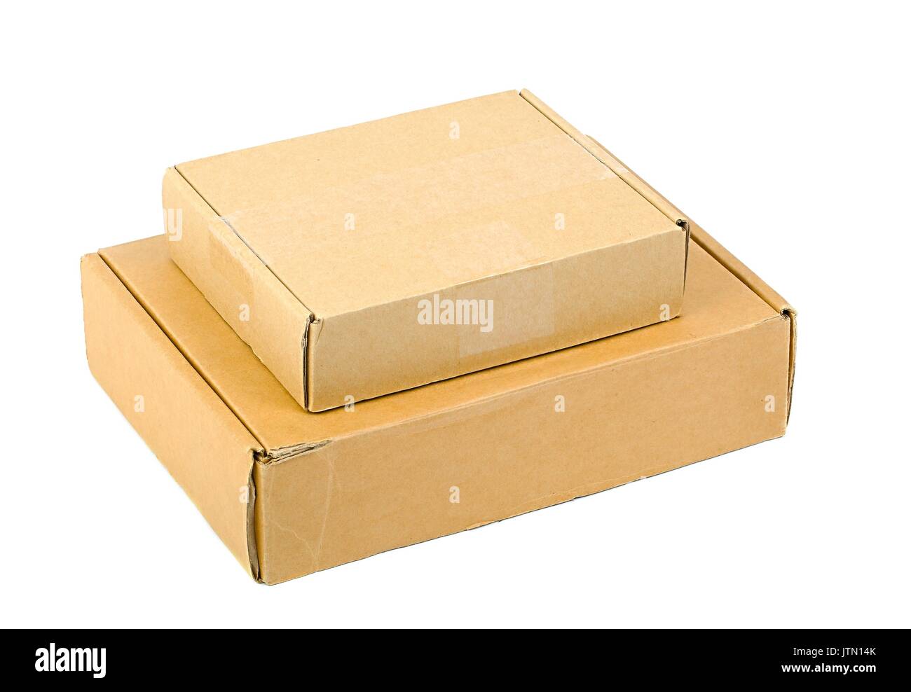 Cardboard Boxes on White Stock Photo