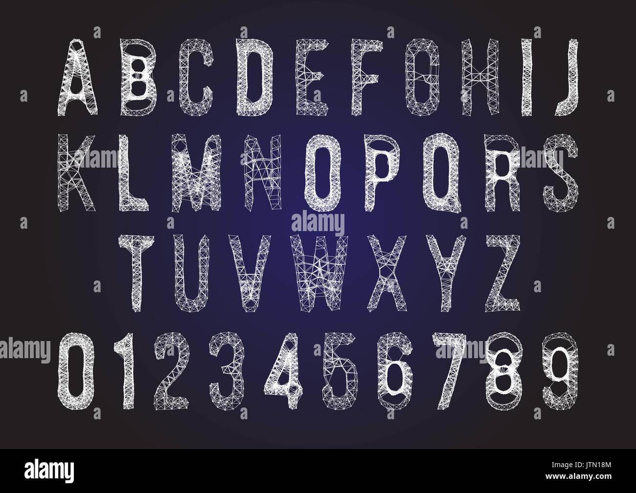 Wireframe alphabet font vector hi-res stock photography and images - Alamy