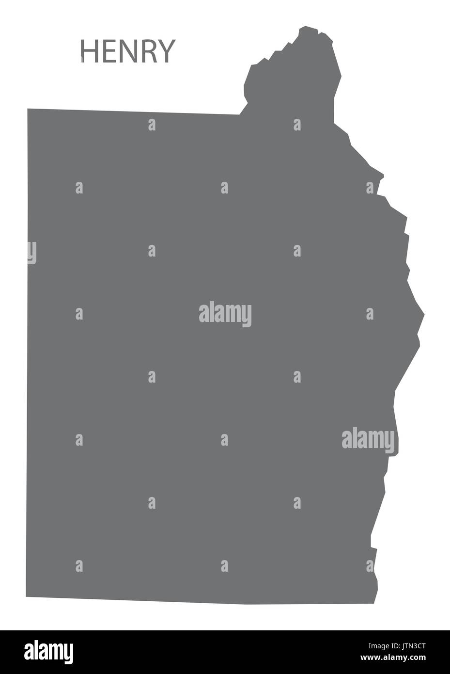 Henry county map of Alabama USA grey illustration silhouette Stock