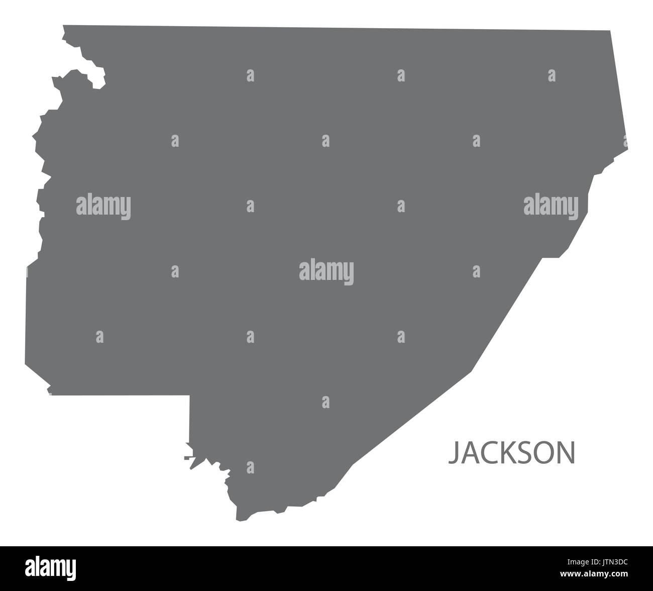 Jackson county map of Alabama USA grey illustration silhouette Stock