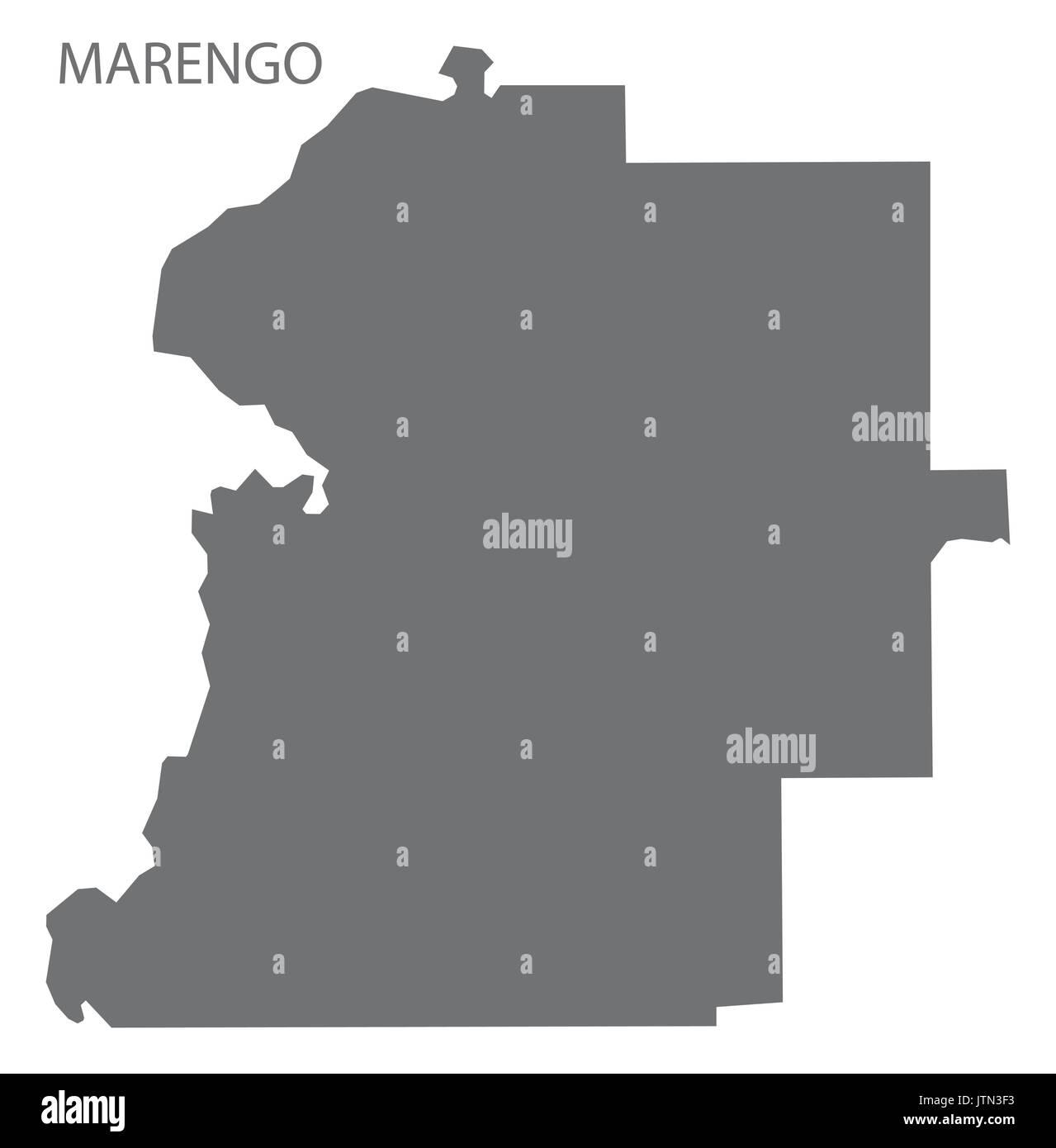 Marengo county map of Alabama USA grey illustration silhouette Stock Vector