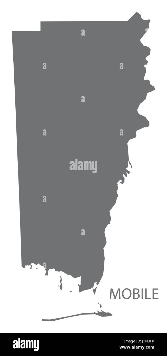 Mobile County Map Of Alabama Usa Grey Illustration Silhouette Stock Vector Image And Art Alamy 7902