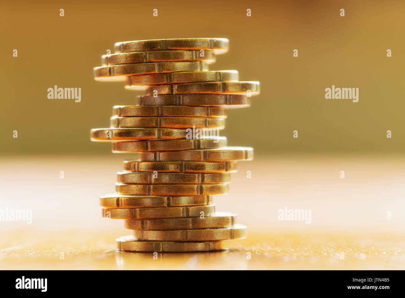 A close up of a stack euro cent Stock Photo