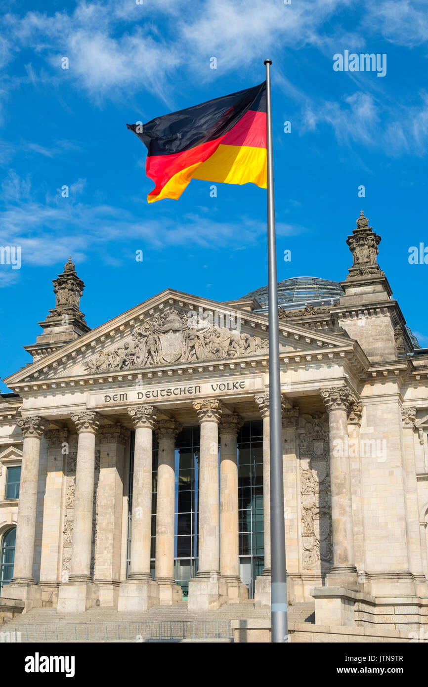 The German Reichstag parliament building in Berlin Germany Stock Photo