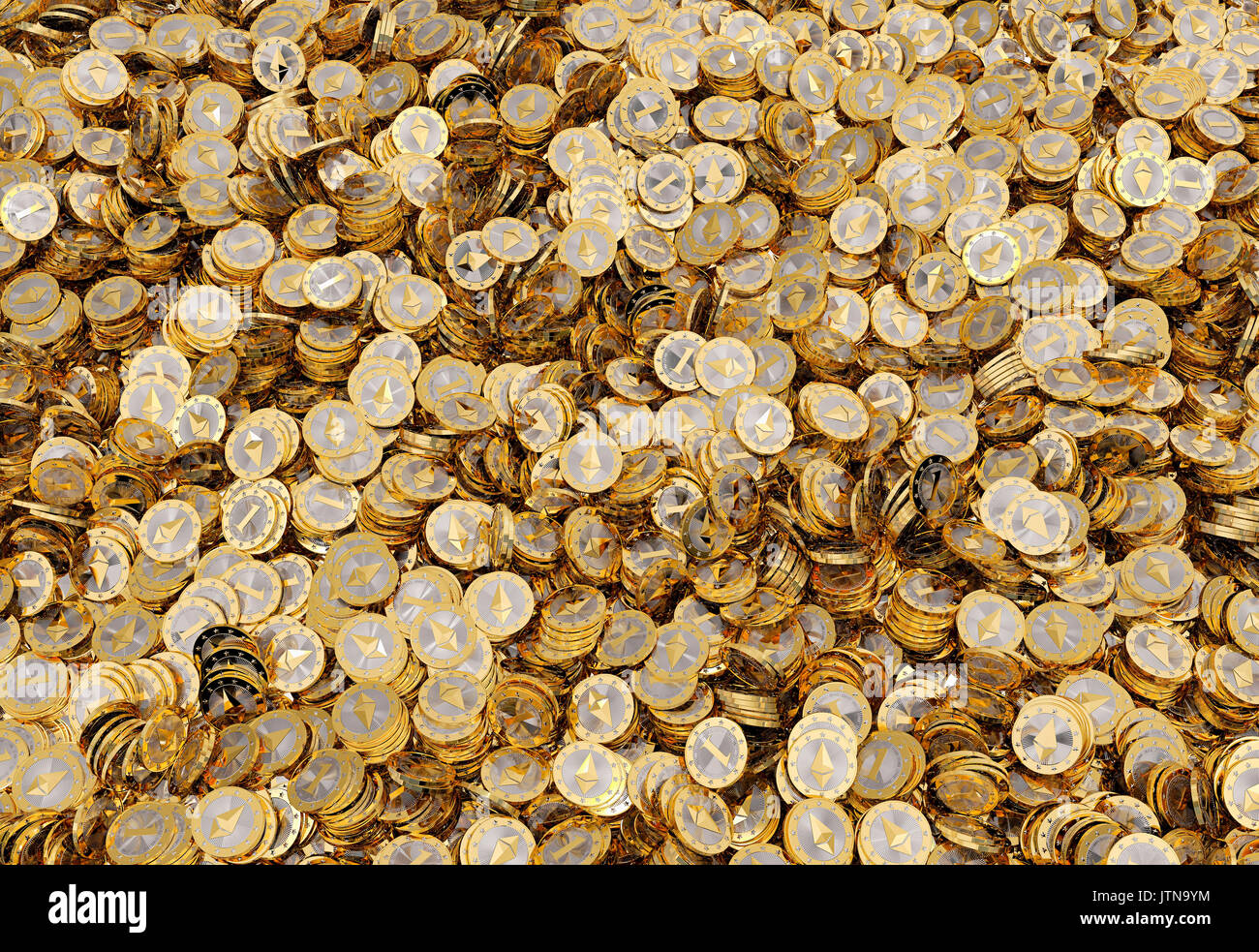 Lots of Ethereum Coin - Ethereum the Virtual Crypto Currency - 3D Rendering  Stock Photo - Alamy