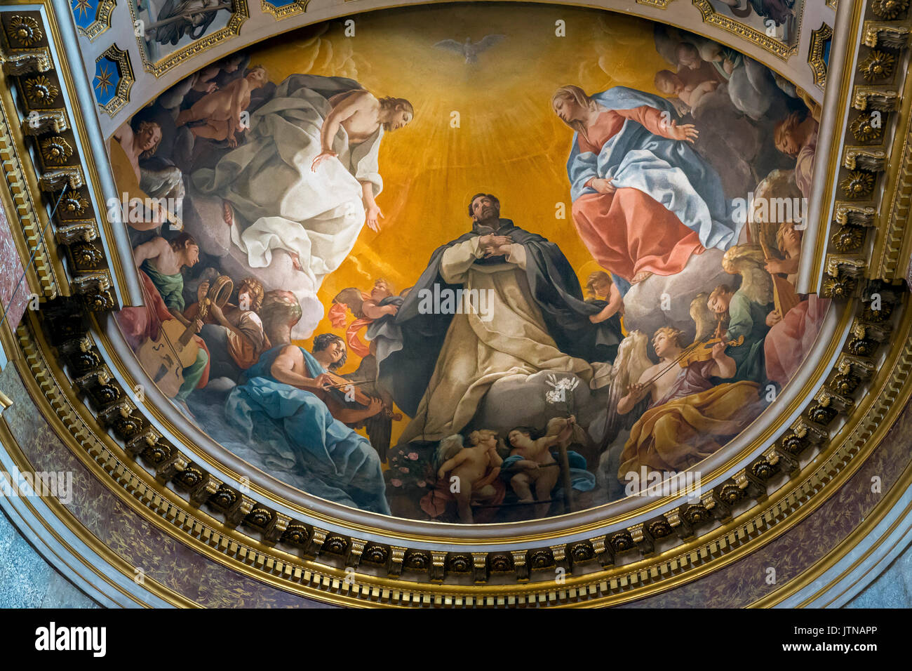 St Dominic's Glory by Guido Reni,  St Dominic's chapel, Basilica of San Domenico, Bologna, Emilia-Romagna region, Italy Stock Photo