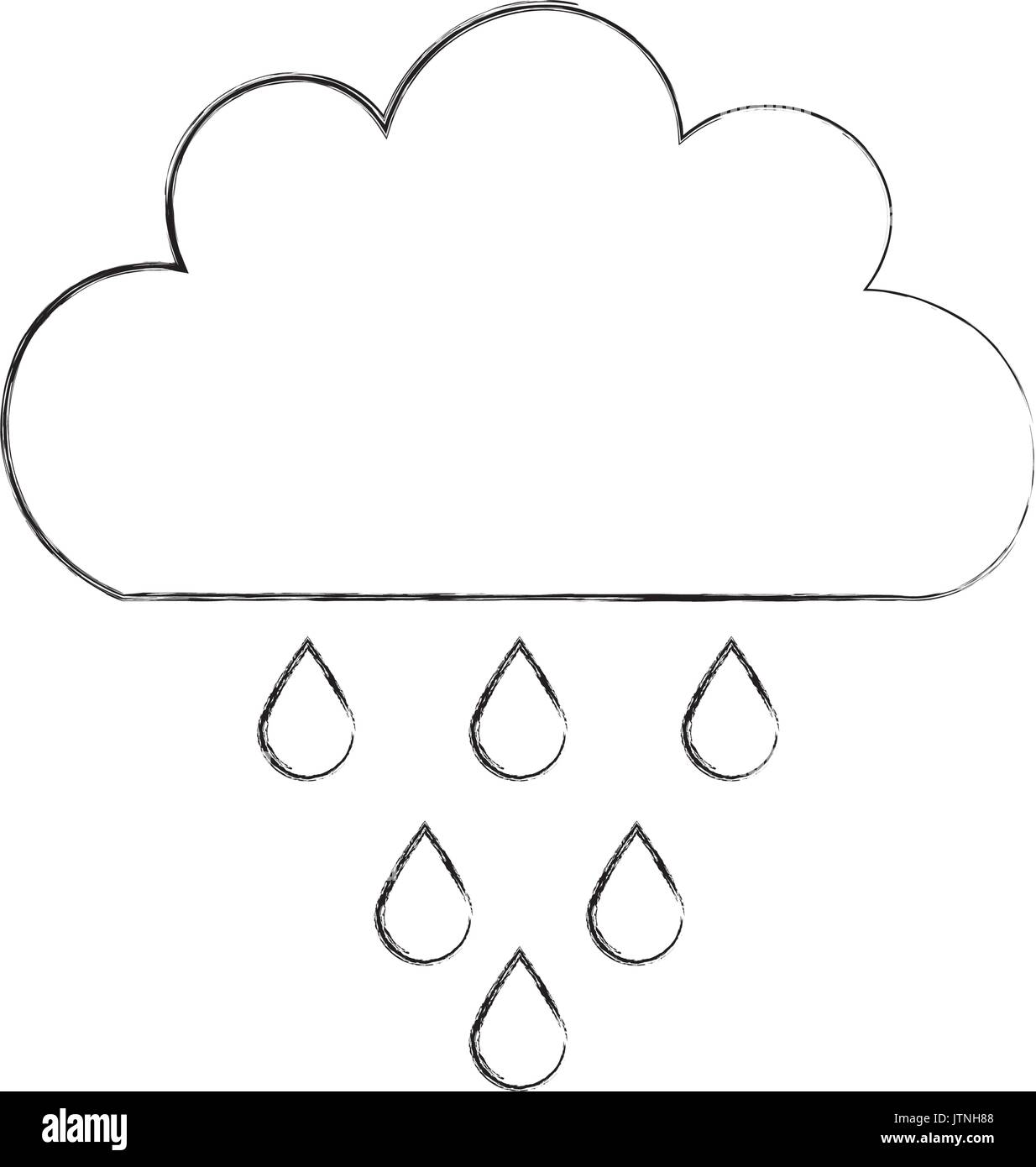Funny rain drops cartoon illustration Black and White Stock Photos ...