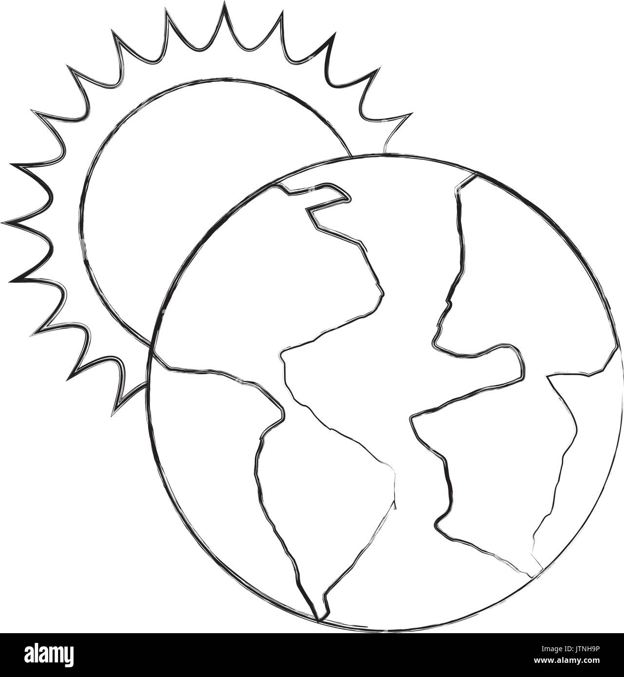 world planet earth with sun Stock Vector Image & Art - Alamy